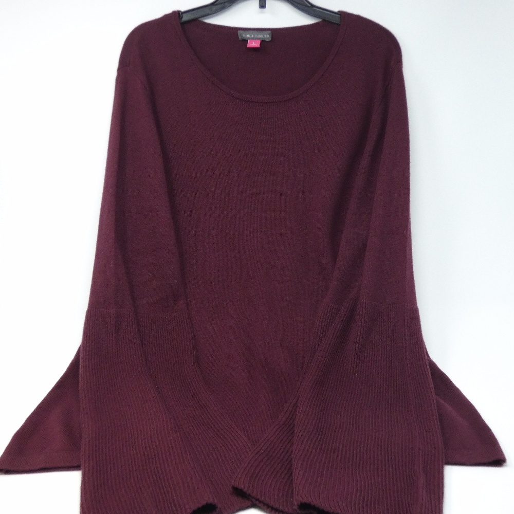 Vince Camuto Bell-Sleeve Sweater Deep Claret - Picture 3 of 8